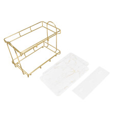 Large Capacity 2-Tier Gold Bathroom Countertop Rack