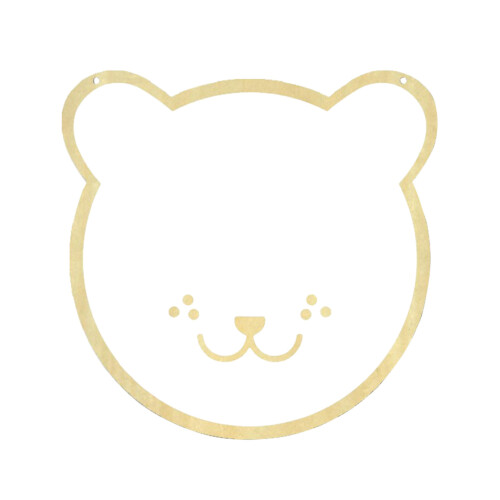 2Pcs Acrylic Wall Mirror With Wooden Frame In Bear Shape