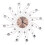 Wrought Iron Wall Clock Rose Gold Diamond Design 1