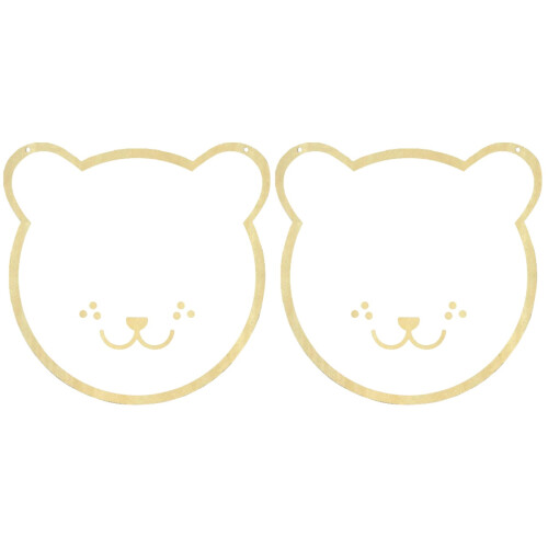 2Pcs Acrylic Wall Mirror With Wooden Frame In Bear Shape 1