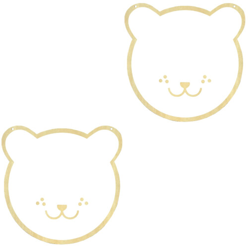 2Pcs Acrylic Wall Mirror With Wooden Frame In Bear Shape 2
