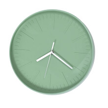 (Grey) Mute Quartz Wall Clock Minimalist Plastic Green