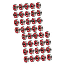 Sealed Skateboard Bearings 40 Pcs Red For Roller Skates Quiet Rust-Resistant For Skateboarding And Roller Skating