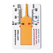Tire Tread Depth Measuring Tool 0-20 mm Gauge For Cars Trucks Motorcycles Yellow Easy Reading Accurate Measurement