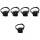 5Pièces Protection Bouche Portable Polyester Noir Anti-Aboiement 6