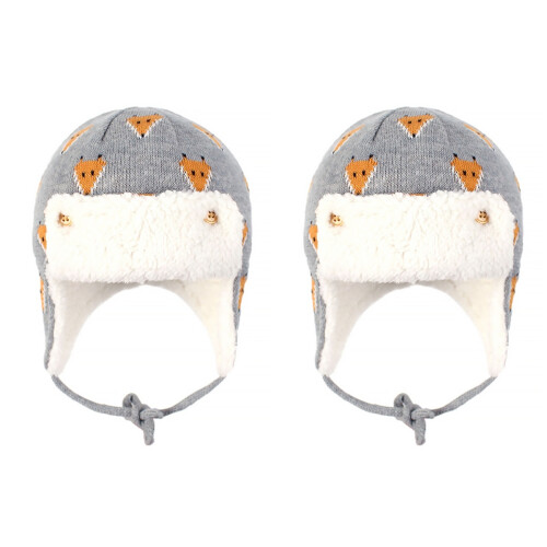 2Pcs Child Ear Protection Cotton Hat Pattern Winter Kids Hat 1