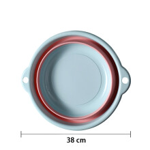 (M Pink) Portable Folding Baby Wash Basin Plastic Blue
