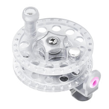 Fly Fishing Reel Without Bearing, 6 Cm Diameter, Stainless Steel Seat Bracket, Freshwater Use, Left and Right Handed, White