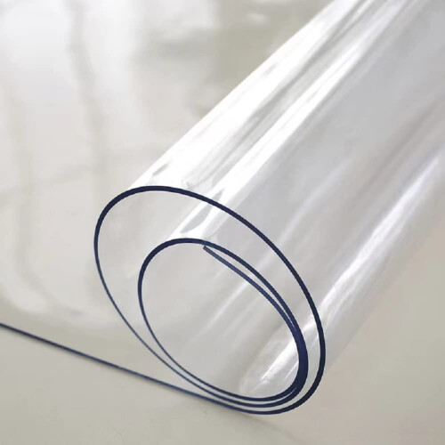 2mm Clear Plastic Table Cloth Transparent PVC Table Protector 85x140cm Waterproof