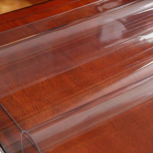 2mm Clear Plastic Table Cloth Transparent PVC Table Protector 85x140cm Waterproof 1