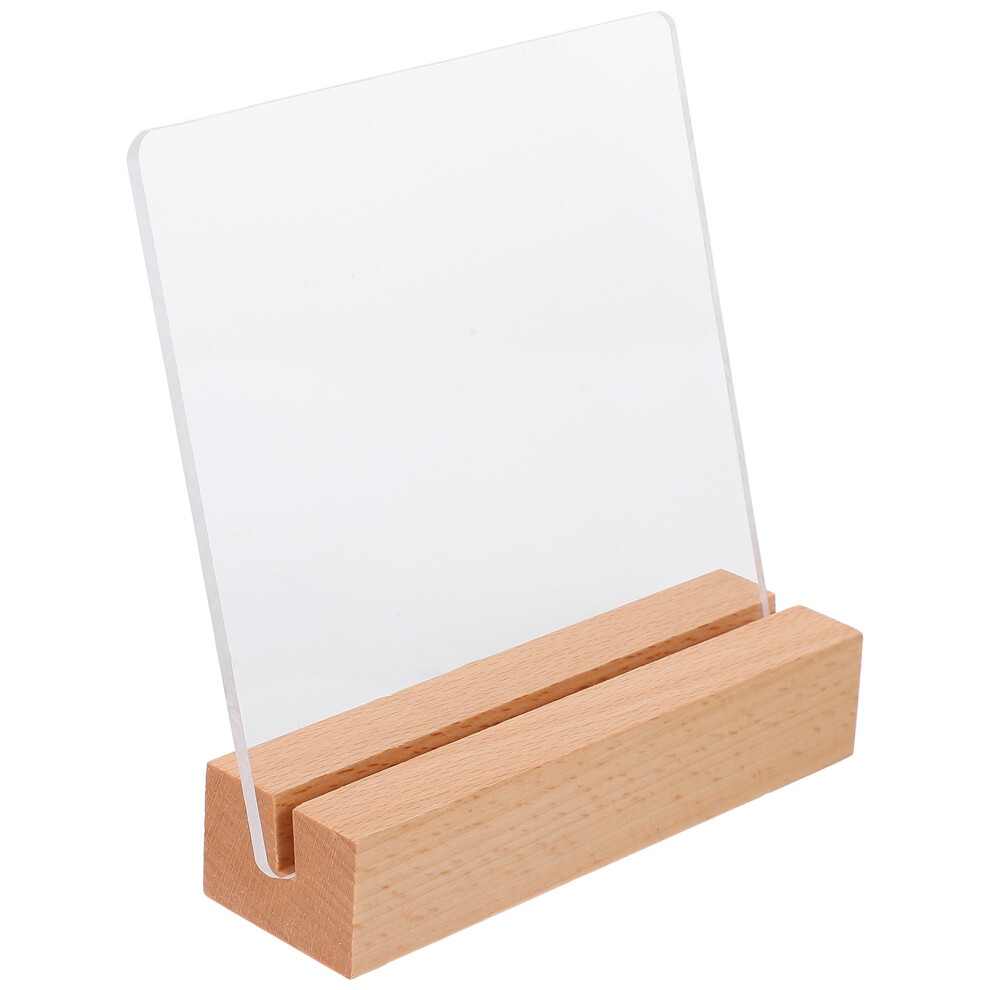 Artibetter 4Pcs Acrylic Sign Holder With Wood Base For Nail Art Display