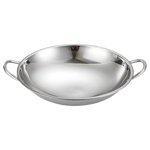 4Pcs Stainless Steel Wok Pan With Double Handle For Home Kitchen