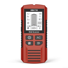 Portable LCD Display Stud Finder With Red Housing For Precise Material Detection In Home Improvement Projects
