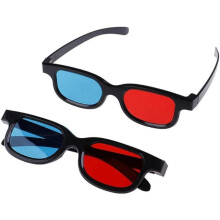3D Glasses 2 Pack Red and Blue Universal TV Movie DVD Games Glasses Lightweight Simple Design for 3D Movies and Games