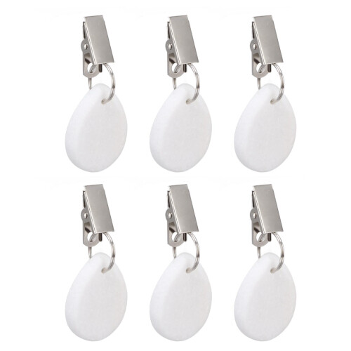 (Heart Shaped) 6Pcs Tablecloth Weights Marble Stainless Steel Waterproof Rustproof
