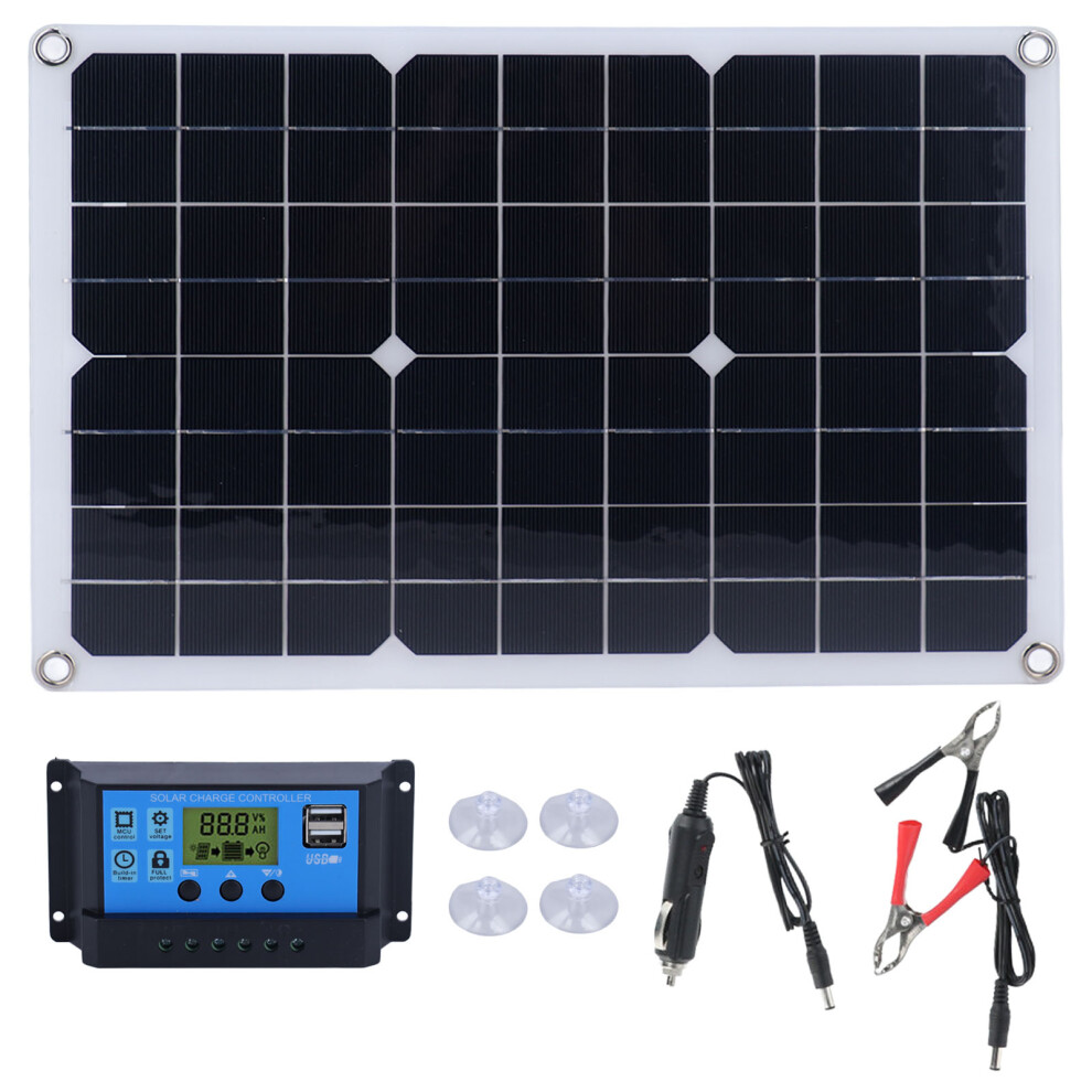 50W Monocrystalline Solar Panel 18V Dc Portable Charging Kit 685922857279