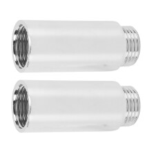Duschkopfverlängerungsrohr 2er Set aus Edelstahl Chrom Badezimmer 5,1 cm / 2 Zoll