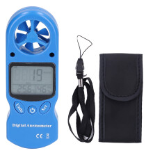 3V Digital Anemometer Wind Speed Meter Blue Temperature Gauge