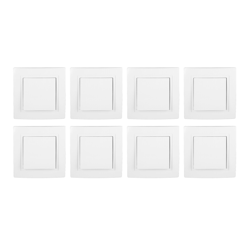 8Pcs Single Pole Light Switch 10A Wall Decorative Paddle Rocker 685922860224
