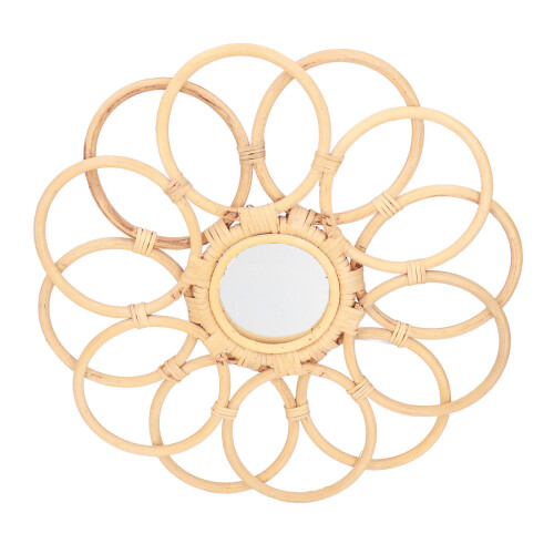 Boho Mirror Vintage High Clarity Durable Rattan Mirror 2