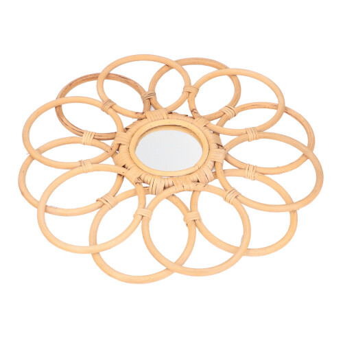 Boho Mirror Vintage High Clarity Durable Rattan Mirror 1