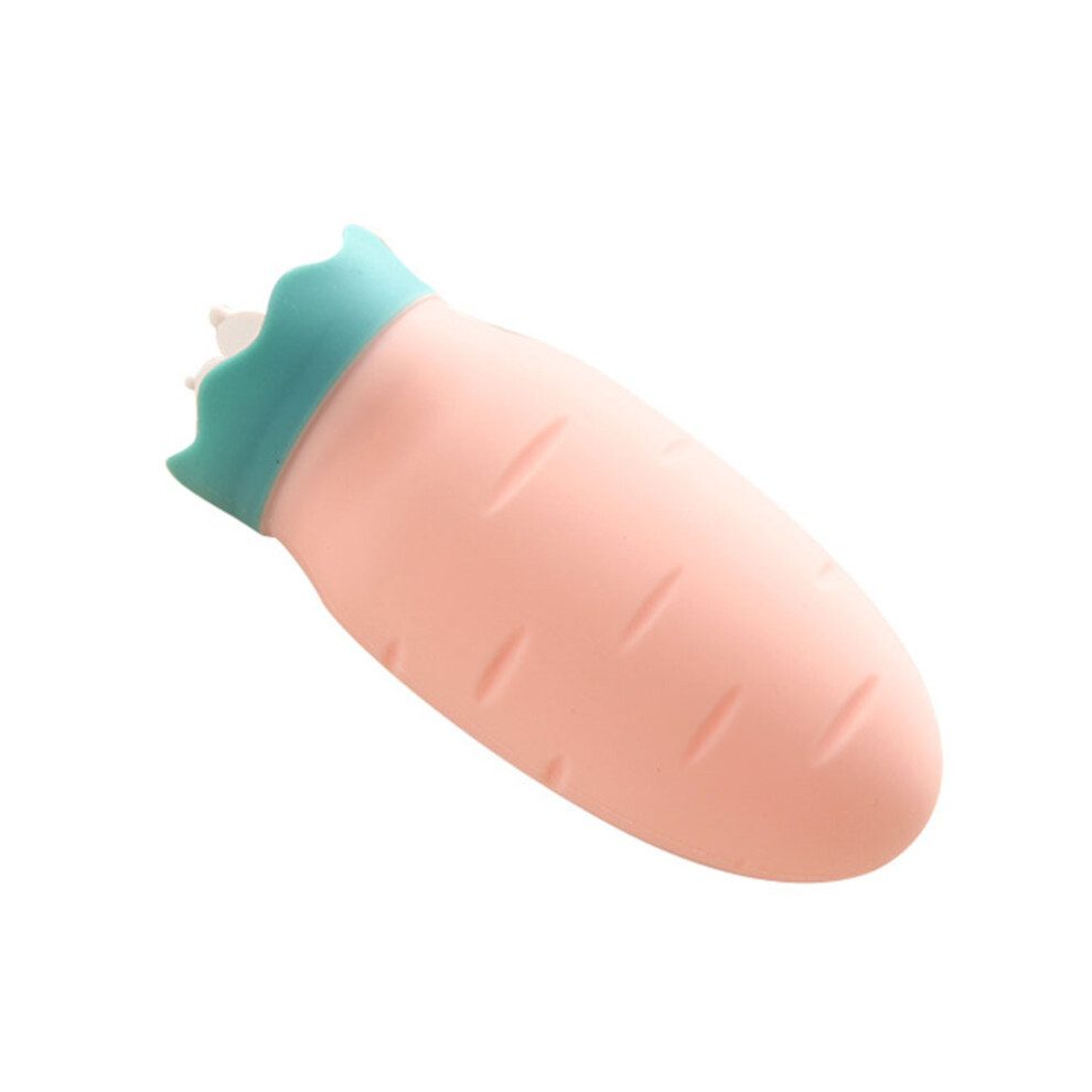 Solustre Pink Water Injection Bottle Silicone Hand Warmer Carrot Shape