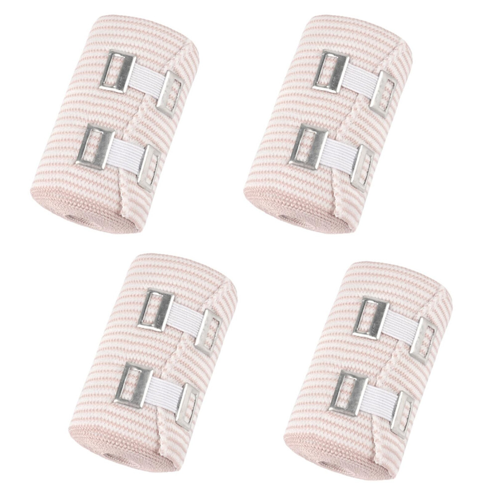 Athletic Sports Tape 4 Pack Elastic Compression Bandage Wrap With Hook For Arm Leg Ankle Wrist Sprains