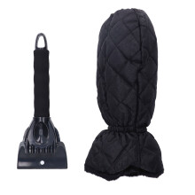 (Blue) Waterproof Ice Scraper Mitt 2-in-1 Elastic Band Cold Proof