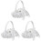3pcs Heart-Shaped Wedding Ring Pillow with Handle 2
