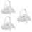 3pcs Heart-Shaped Wedding Ring Pillow with Handle 7
