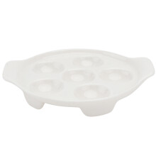 3 Pieces Baked Snail Plate White Baking Dish Restaurant Escargot
