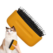 Cat Deshedding Brush For Long-Hair Cats And Kittens, Puppy Grooming Tool, Home And Outdoor Pet Spa Bath Time Yellow