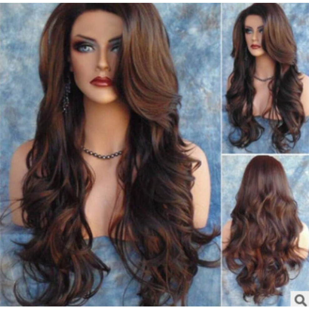Unisex Wigs For Women Long Wavy Curly Synthetic Wigs Without Bangs 70Cm Natural Looking For Daily Use