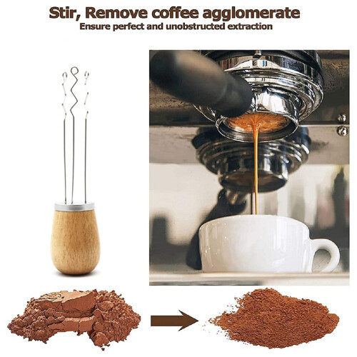 Wood Handle Coffee Tamper Needle Stirrer for Espresso Efficiency 2