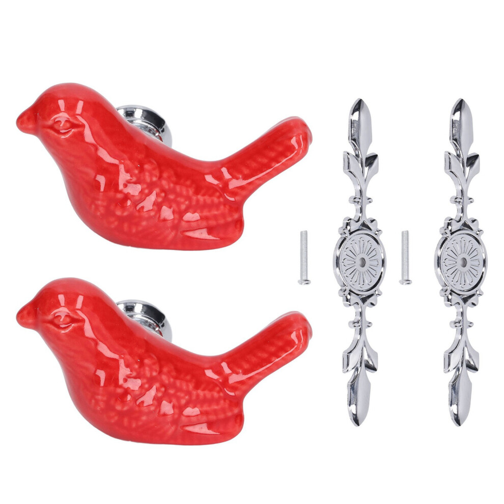 (1077D Red Dolphin) 2Set Drawer Pull Knob Zinc Alloy Cabinet Knob 1077D Red Pigeon 685922863560