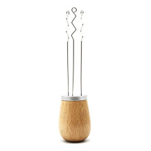 Wood Handle Coffee Tamper Needle Stirrer for Espresso Efficiency