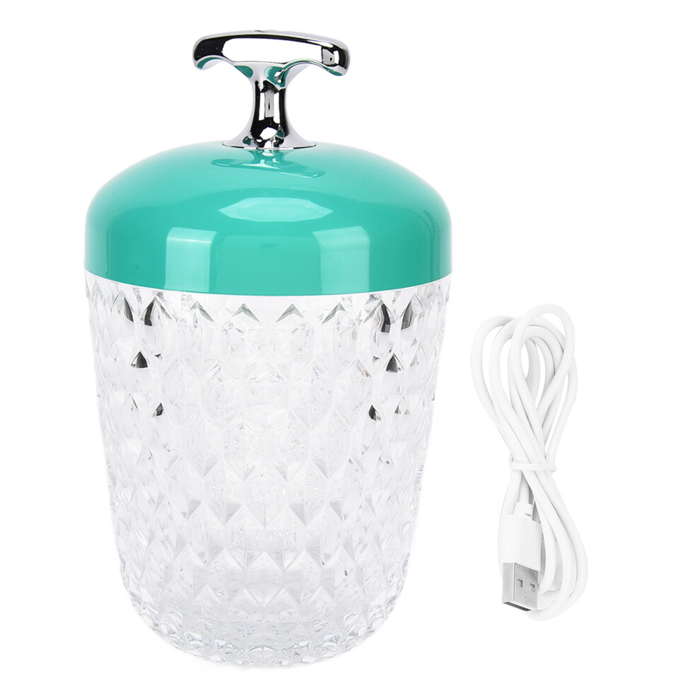 (Grey) LED Crystal Table Lamp 3 Color USB Rechargeable Night Lamp Green-image-OPC-PKY69GM-NEW