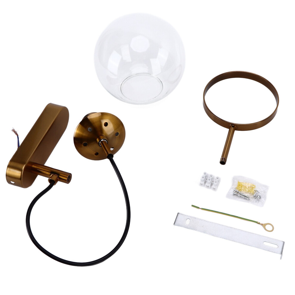 (Black Tan Lampshade) Wall Lamp Glass Ball Transparent Soft Lighting Blowing Tech-image-OPC-PKY69MB-NEW