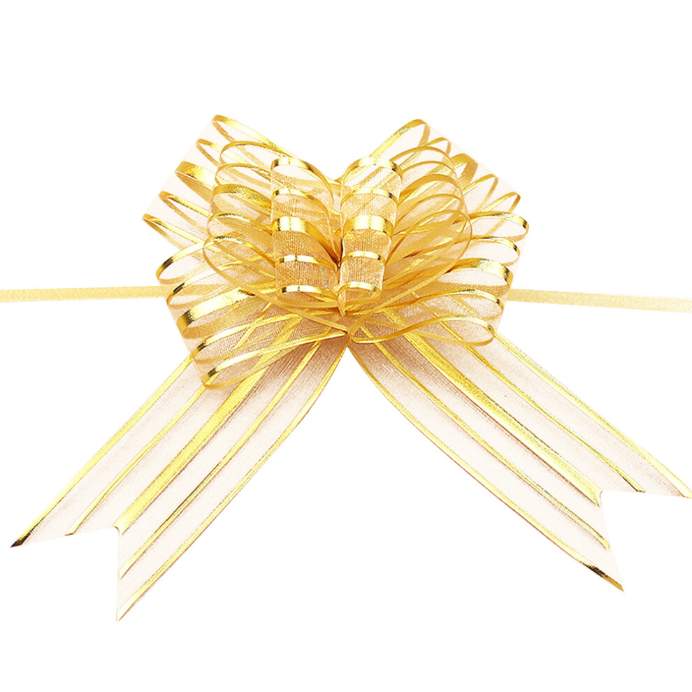 30 Pcs Wedding Pull Bow Hand-Painted Gauze Flower Golden-image-OPC-PKY6B9R-NEW