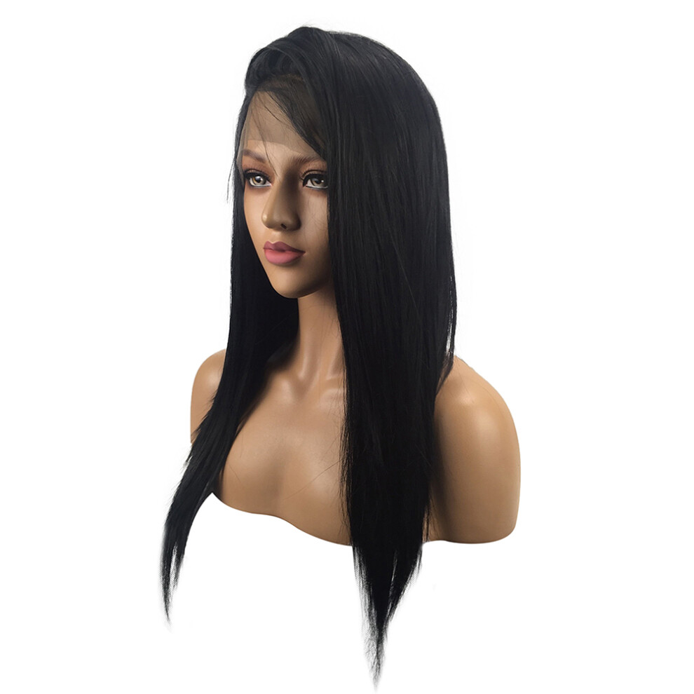 Iplusmile 2Pcs Long Straight Synthetic Hair Wig With Glueless Front Lace
