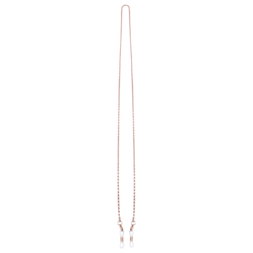 Ohphcall 3Pcs Stainless Steel Eyeglass Chain Holder Rose Gold Adjustable Ends