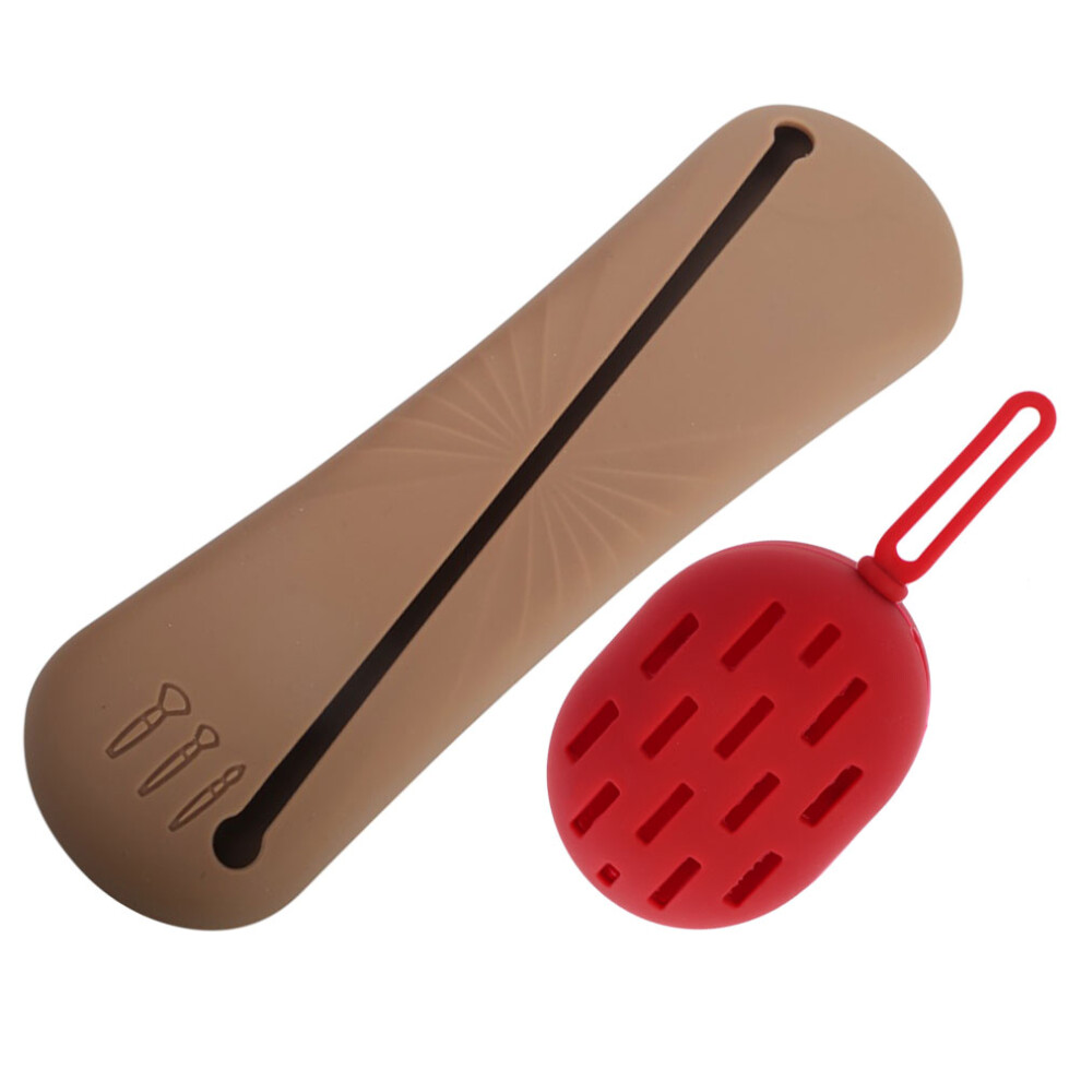 Aboofan Silicone Brush Storage Bag With Makeup Sponge Blender Box