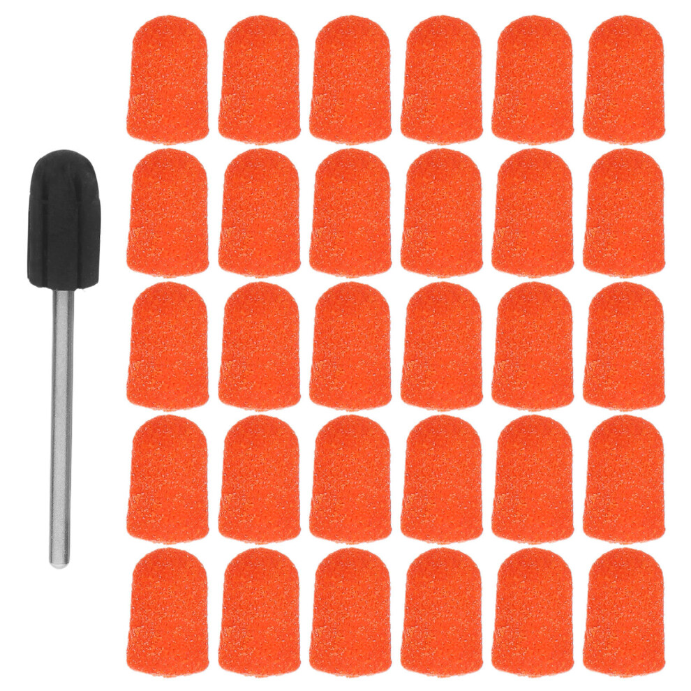 Aboofan 150 Sets Nail Drill Bits Sanding Bands 7Mm Grit Art Cap With Shaft