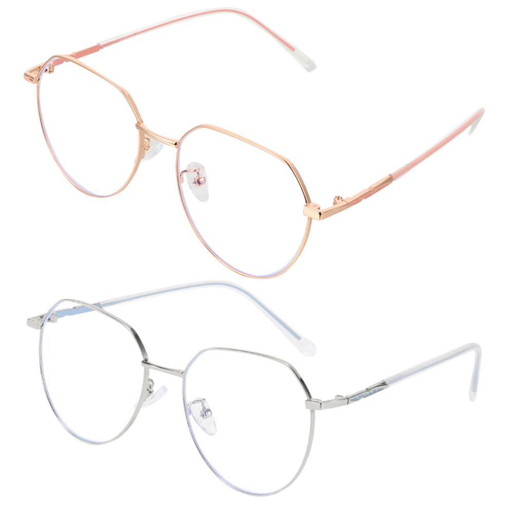 2Pcs Retro Blue Light Glasses Metal Frame For Students Gift-image-OPC-PKY6C5Q-NEW