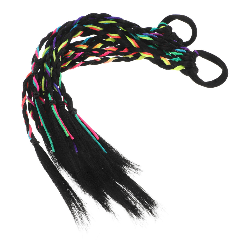 Aboofan 3 Pairs Colored Hair Braids Extensions For Girls Synthetic Ponytail