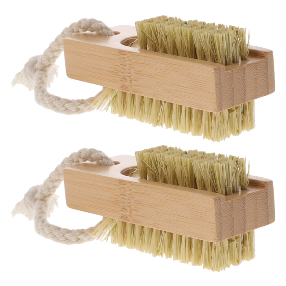 Aboofan 2Pcs Wood Nail Cleaning Brushes For Fingernails And Toenails