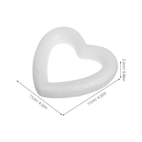 2 Pack Polystyrene Heart Wreath Valentine'S Day Craft Shape Frame 1