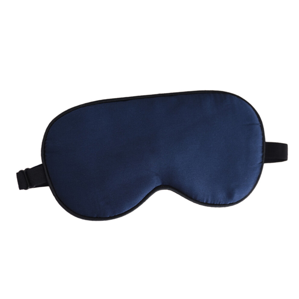Ohphcall Blue 3Pcs Natural Silk Eye Mask Large Blindfold Nap Meditation Navy