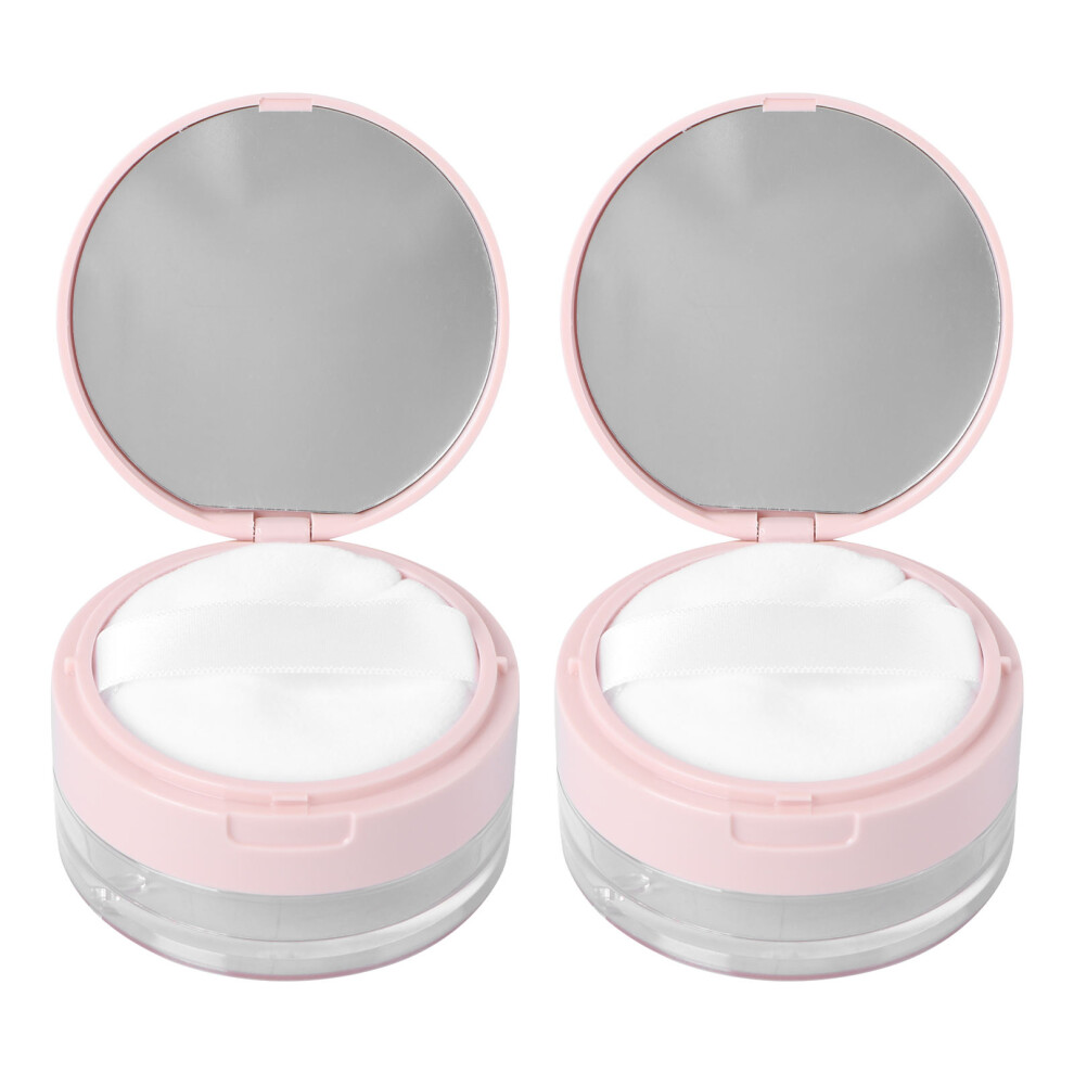 Totority 2 Pieces Makeup Powder Puff Container Make- Loose Holder Travel Case