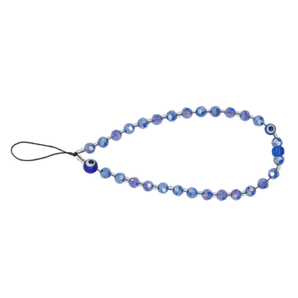3Pcs Crystal Beaded Phone Charm Anti-Lost Wrist Strap 033787699570
